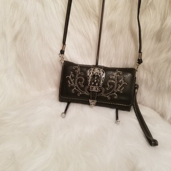 BLACK WESTERN BUCKLE WRISTLET - Picture 2 of 6